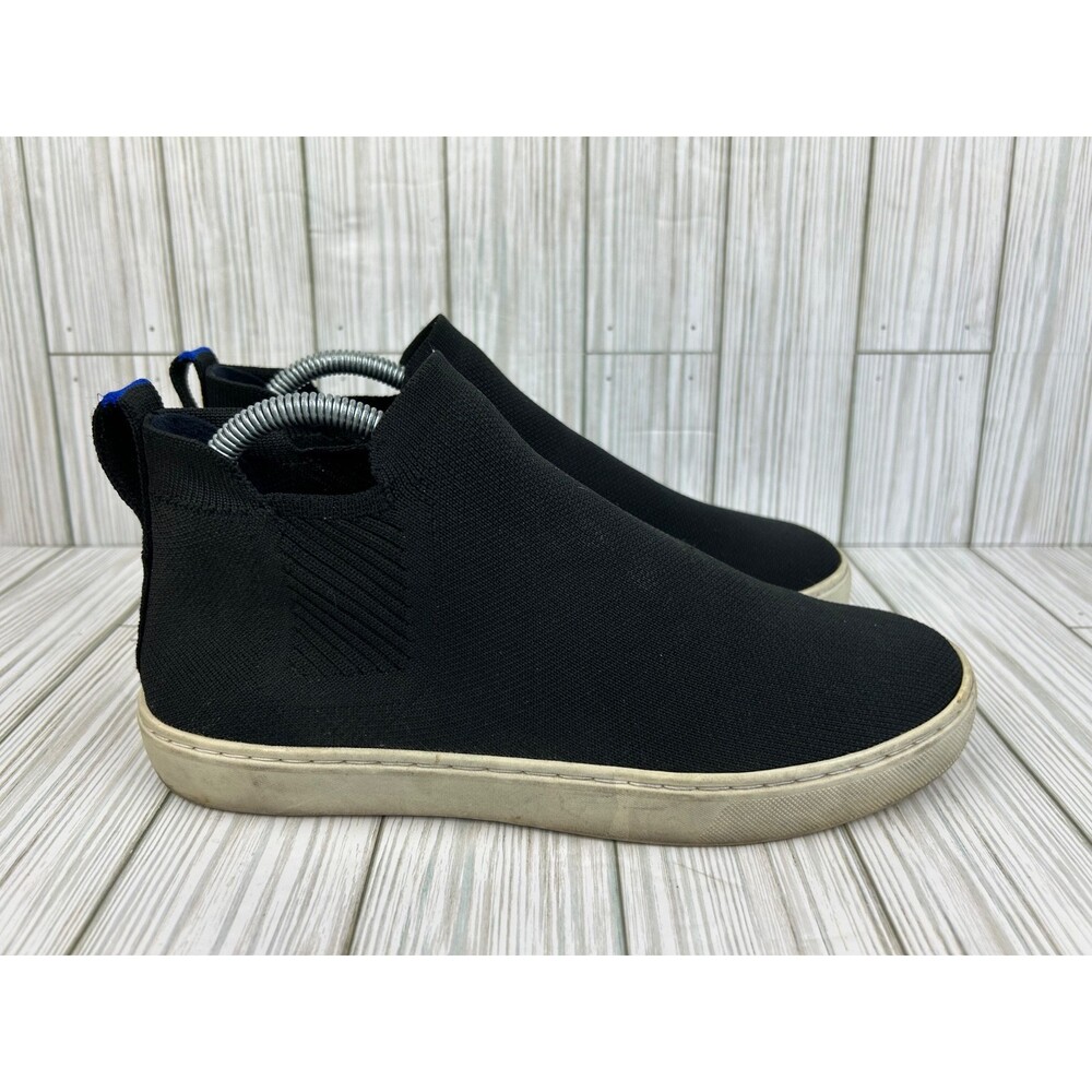 Rothy’s Original Slip On Washable Knit Sneakers High Top Chelsea Black Size 9